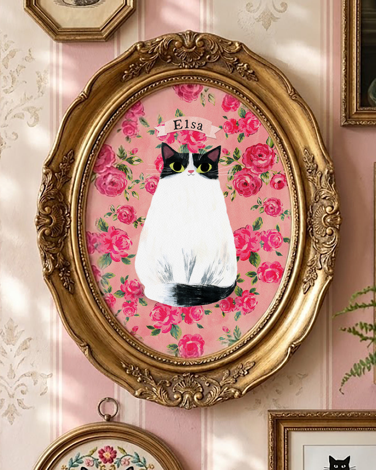 Custom Cat Portrait | The Victorian Rose Garden Edition | Angie Rozelaar