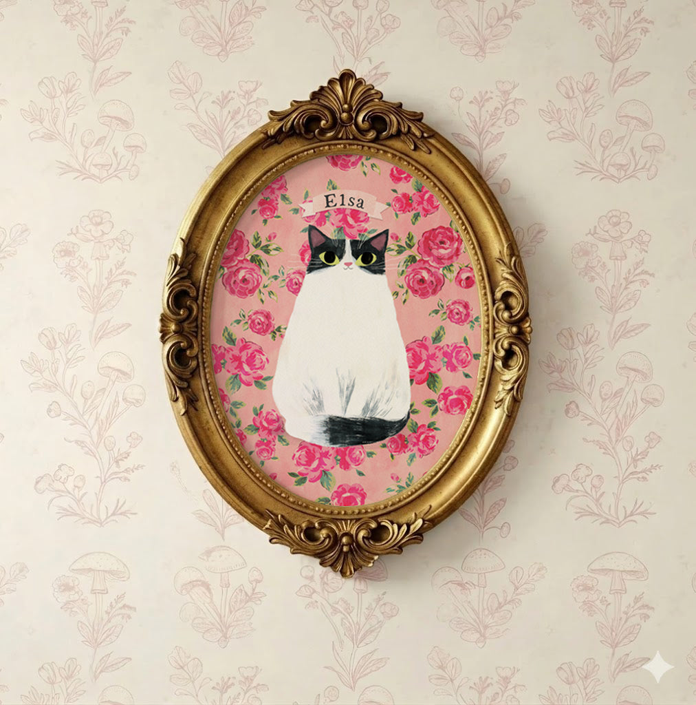 Custom Cat Portrait | The Victorian Rose Garden Edition | Angie Rozelaar